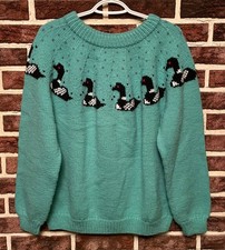 CUTE LOONS Vtg 70s ICELANDIC NORDIC Wool Knit SWEATER Womens LARGE Cowichan EX 