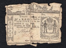 FEBRUARY 16, 1771 &pound;3 THREE POUNDS NEW YORK COLONIAL CURRENCY NOTE