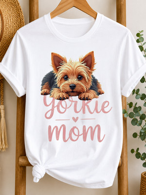 Yorkie Mom T-Shirt Cute Yorkshire Terrier Dog Lover Graphic Tee