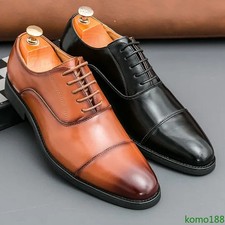 38-48 Mens Lace Up Oxfords Formal Dress PU Leather Wedding Business Shoes Spring