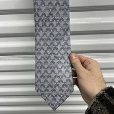 Vintage 90s Gianni Versace Silk Tie Medusa Baroque Gray Made in Italy Designer