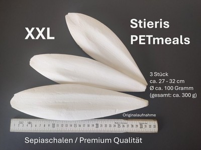 3 Sepiaschalen XXL, ca. 300 g, ca. 27-32 cm / Stieris PETmeals, Premium Qualität