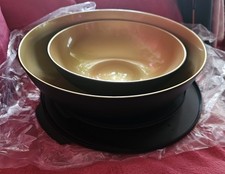 Tupperware Allegra Schüssel Set Schwarz/Gold 3,5 l+1,5 lServier Salat Schüssel N