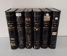 Set of six antique solicitor deed boxes 1925 -1945. Price is for six