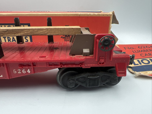 LIONEL RARE 6264 LUMBER CAR WITH ORIGINAL BOX O GAUGE POSTWAR 6511-2 - Picture 5 of 24
