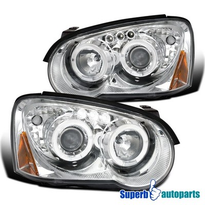 Fit 04-05 Subaru Impreza WRX LED Dual Halo Clear Projector Headlights Left+Right