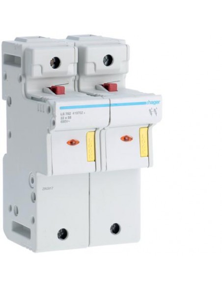 Coupe circuit 2P 125A 690V L58 accessoriable 4 modules HAGER LS702 pour disjoncteur industriel