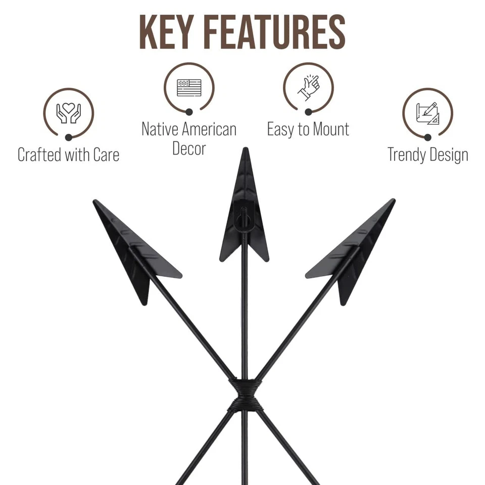 Iron Arrow Hanging Wall Art Decor - Native American, Cherokee, Navajo, Indian... - Image 2 of 4