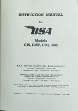 Manuel De Moto BSA C15 B40 250