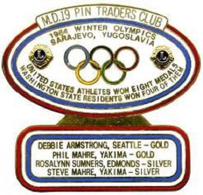 Lions Club Pins - Pin Trader MD-19 1984 Winter Olympics Sarajevo Yugoslovia