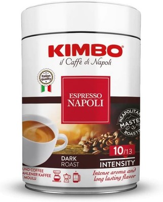 Kimbo Napoli Arabica Ground Coffee, Dark Roast, 8.8oz Tin