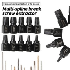 10Pcs Bolt Extractor Set Stripped Damaged Bolt Nut Removal Extractor Socket Tool