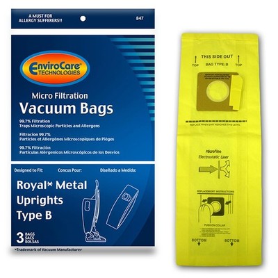 Vacuum Bags 9 Pack Type B Upright Allergy Cleaner Bags