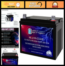12V 320 CCA Rechargeable SLA AGM Battery - Nut Bolt Terminal, High Rate Series