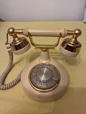 Vintage Western Electric French Style Princess Rotary Dial Telephone Beige/Gold