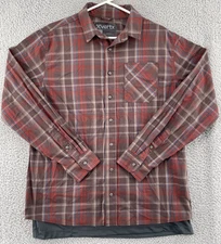 Vertx Guardian Stretch Shirt Mens Large Long Sleeve Vineyard Plaid Snap Button