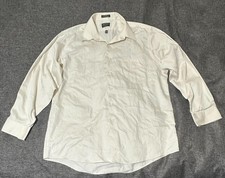 Arrow Regular Fit Men's 17 1/2 34/35 XL Cream Long Sleeve Shirt