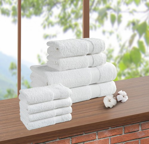 8 Piece Towel Set- Ultra Soft 100% Pure Cotton, 2 Large Bath Towels 28x56, 2 ... - Picture 6 of 9