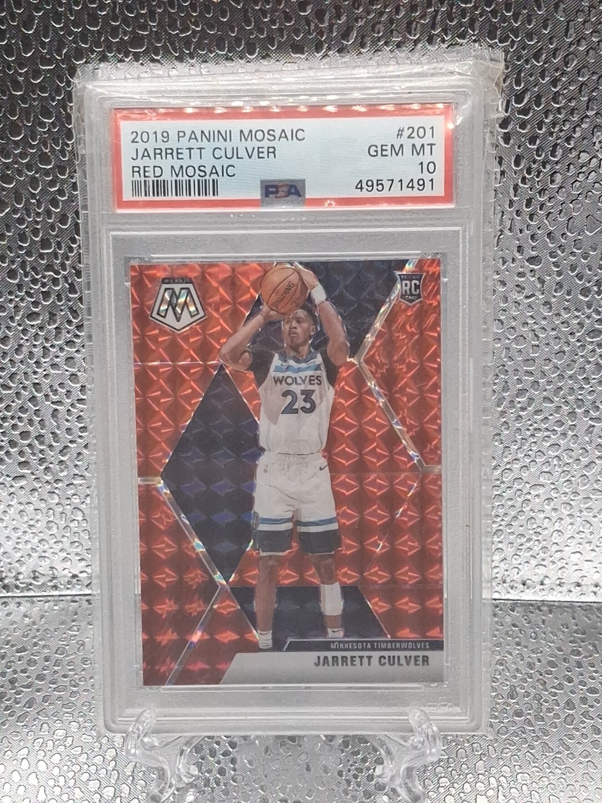 2019 Panini Mosaic Rookies Red Prizm Jarrett Culver #201 PSA 10 GEM MT Rookie 
