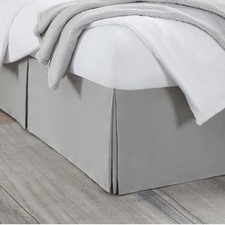 Nestl Silver Full Size Bed Skirt 14" Drop Tailored Pleated Microfiber Gray New