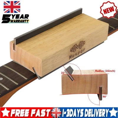 Muspor,Guitar Fret End Dressing File Olive Wood 35/90 Degree Luthier File Tool.