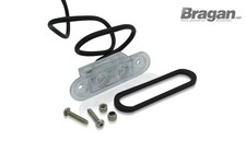 12v 24v Red Flush Fitting LED Clear Lens Marker Light Trailer Van 4x4 Car Pickup