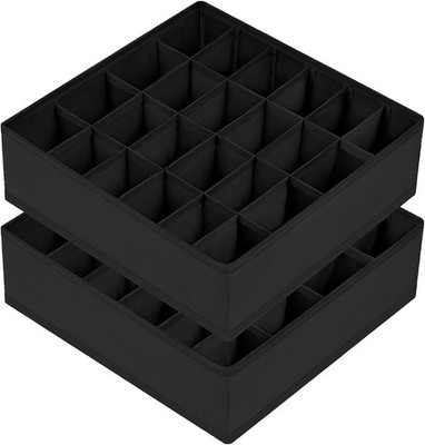 Sock Drawer Organizer Divider, 2 Packs, 24 Cell Storage for Socks, Ties, Belts