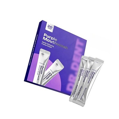 DR.DENT Purple Mouthwash for Teeth Whitening Mouthwash Sachets (20 Pack) 20262n