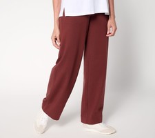 Denim  Co. Active Regular Duo Stretch Full Length Wide Leg Pants Raisin Brown 1