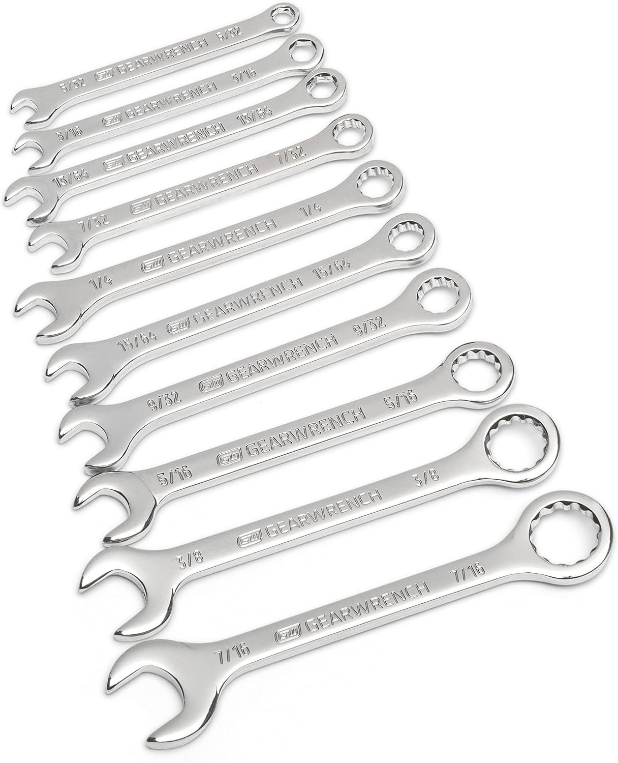 10 Piece SAE Midget Combination Wrench Set -