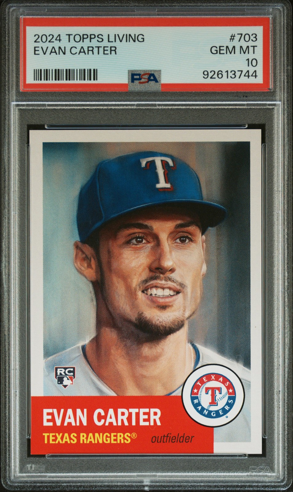 2024 TOPPS LIVING #703 EVAN CARTER PSA 10