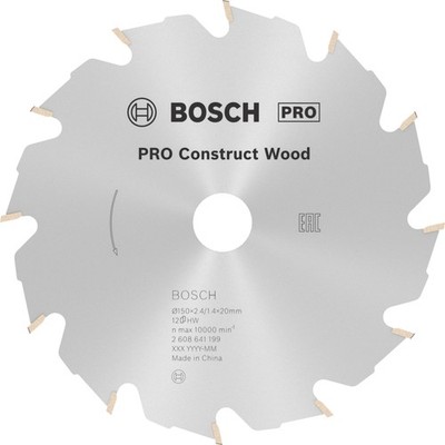 Bosch PRO Construct Wood Kreissägeblatt, 150 x 2,4 x 20 mm, T12