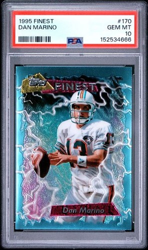 1995 Topps Finest #170 Dan Marino Card PSA 10 RARE Pop 54 HOF Miami Dolphins