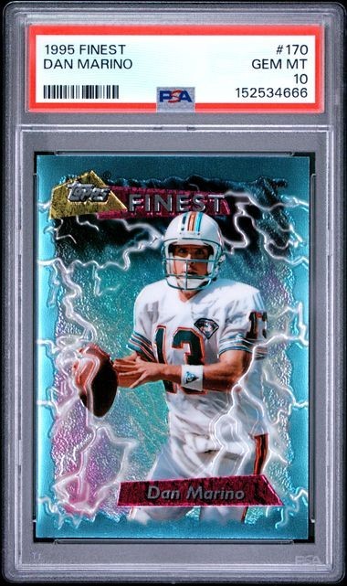 1995 Topps Finest #170 Dan Marino Card PSA 10 RARE Pop 54 HOF Miami Dolphins