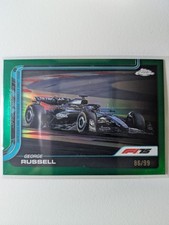 2025 Topps Chrome Formula 1 F1 #79 George Russell Green Refractor #/99