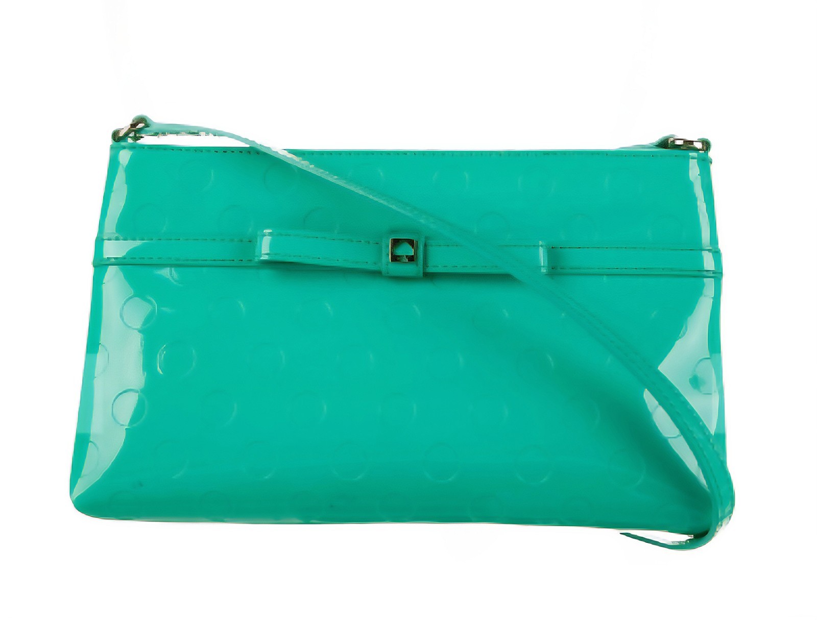 Kate Spade Camellia Street Purse Patent Leather Green Teal Bow Crossbody Bag