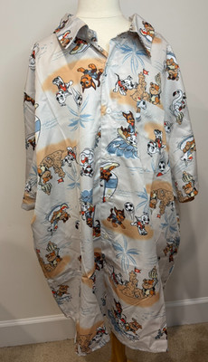 Paw Patrol Hawaiian Button Down Dress Shirt Dog Cartoon Coastal 2XL Nickelodeon
