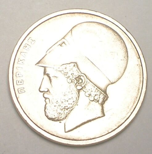 1982 Greece Greek 20 Drachmas Pericles Parthenon Coin XF