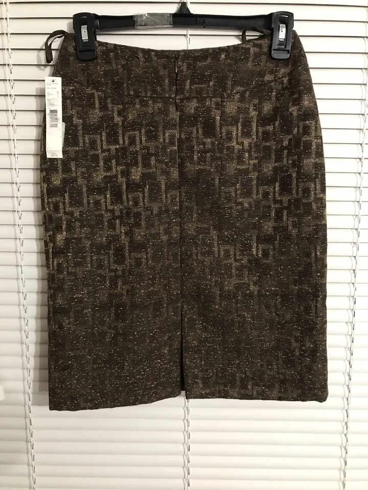 全新 ANTONIO MELANI JENIA 裙子 密封 棕色 女式 0 码 TOWN & COUNTRY 裙 — 第 3/4 张图片