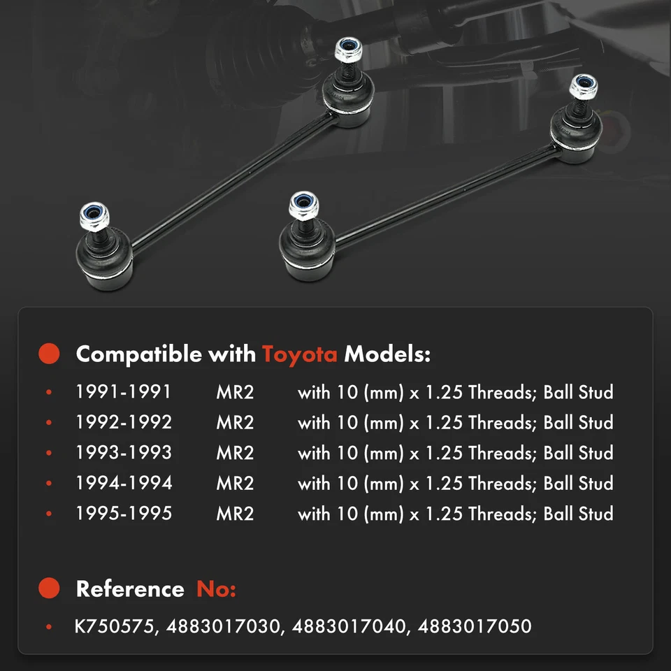 2x Eslabones de barra estabilizadora trasera para conductor y pasajero para Toyota MR2 1991 1992 1993 1994 1995 Foto 2 de 4