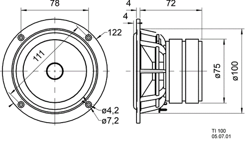 Visaton Ti 100 8 Ohm High-Tech-Bassmittelton-Chassis Aluminium Midrange Speakers - Picture 4 of 12