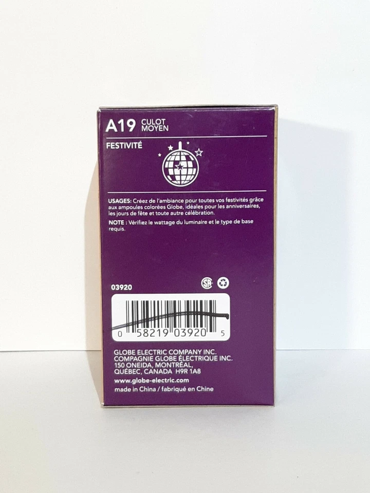 Globe 75w Incandescent Black Light Party Bulb Watts A19 130v - Image 4 of 4