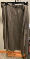 Vintage Liz Claiborne full Skirt w/ side button accent- brown