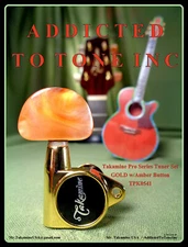 Takamine Pro Series Tuner / Set of 6 / Gold w/Amber Button / OEM Part  - TPK0541