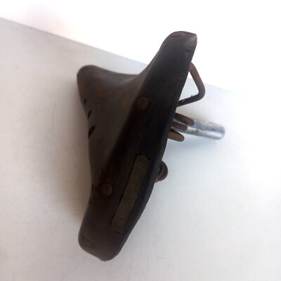 Selle Vélo Cuir Ancienne - Croupon - Henri Gauthier - Made In France - 80s