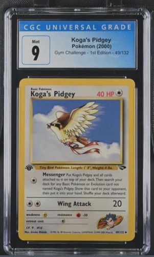 Koga's Pidgey (1st Edition) graded CGC 9 for sale on eBay
