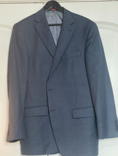 Hart Schaffner Marx Sport Coat 42R Blue Gray Blazer Made in USA Two-Button Class