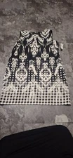 NWT AB STUDIO Black and White Patterned Dress. Size 14. 