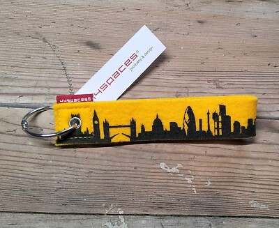 44spaces Schlüsselanhänger Filz city loop London Skyline gelb NEU Anhänger