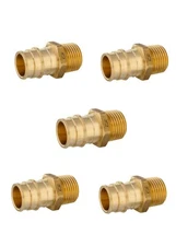EFIELD 5PCS Pex A 3/4"x1/2" MALE NPT Adapter Expansion Brass Fittings, Lead Free